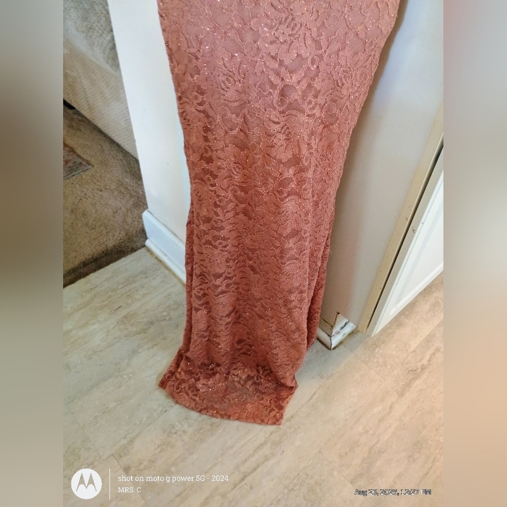 Windsor Lace Backless Dress in Rose Gold New With Tags Size Medium - Picture 3 of 4